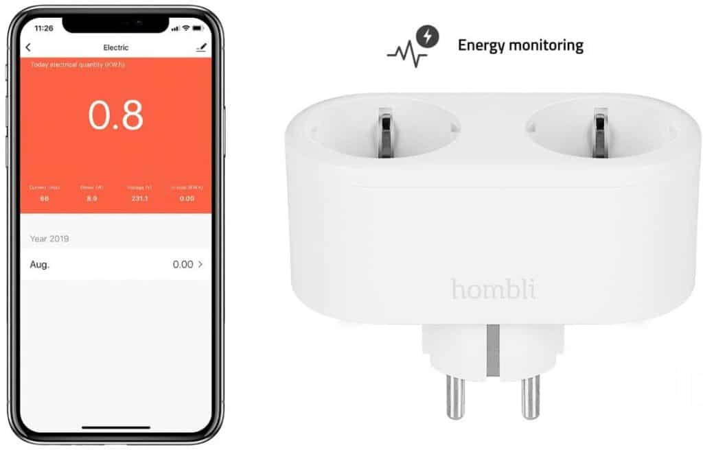 Смарт WIFI разклонител Hombli, с гласов контрол
