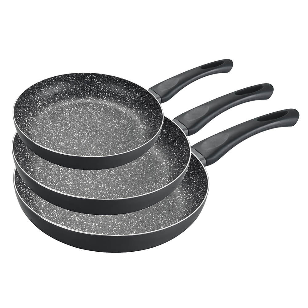 G8854-3800139271336 Комплект тигани MUHLER MR-3468, 3 броя, 20x4cm, 24x4.5cm, 28x5cm, Черен - Код G8854 - Image 1